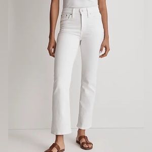 Madewell The Mid-rise Kickout Jean in White NWT 28 tall